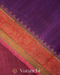 Wine Red Pure Raw Silk Handloom Saree