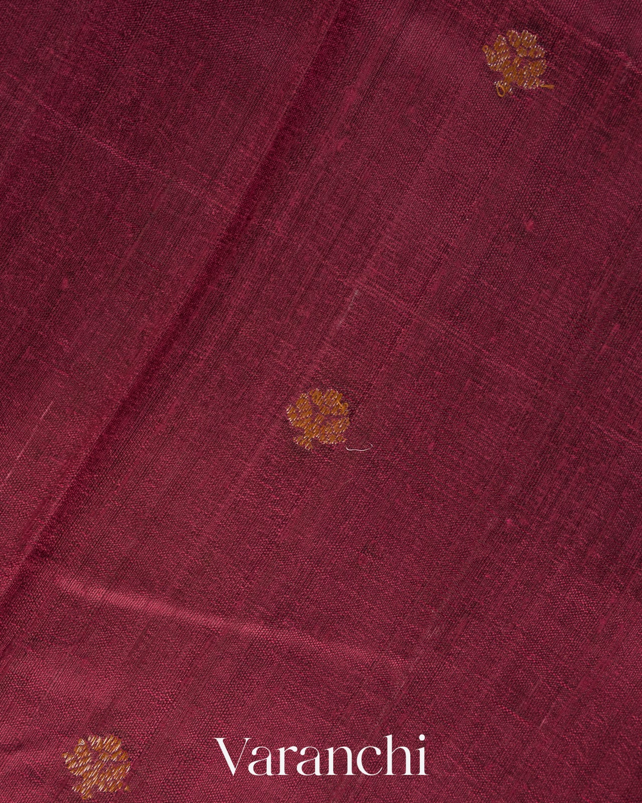 Wine Red Pure Raw Silk Handloom Saree