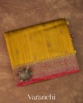 Mustard Yellow Pure Raw Silk Handloom Saree