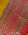 Mustard Yellow Pure Raw Silk Handloom Saree