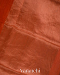 Rust Orange Pure Muslin Silk Handloom Saree