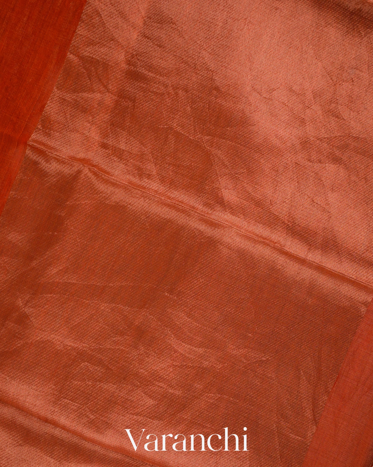 Rust Orange Pure Muslin Silk Handloom Saree