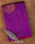 Deep Purple Pure Raw Silk Handloom Saree