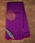 Deep Purple Pure Raw Silk Handloom Saree