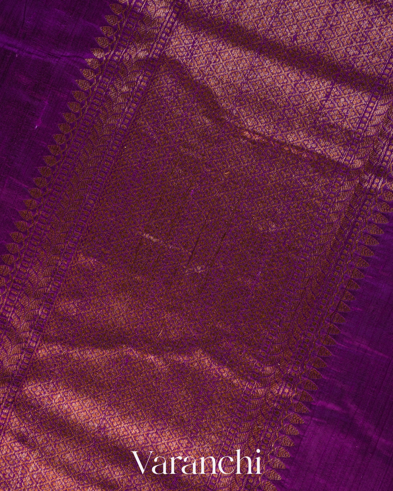 Deep Purple Pure Raw Silk Handloom Saree