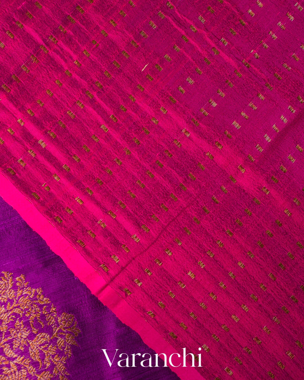 Deep Purple Pure Raw Silk Handloom Saree