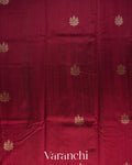 Wine Red Pure Raw Silk Handloom Saree