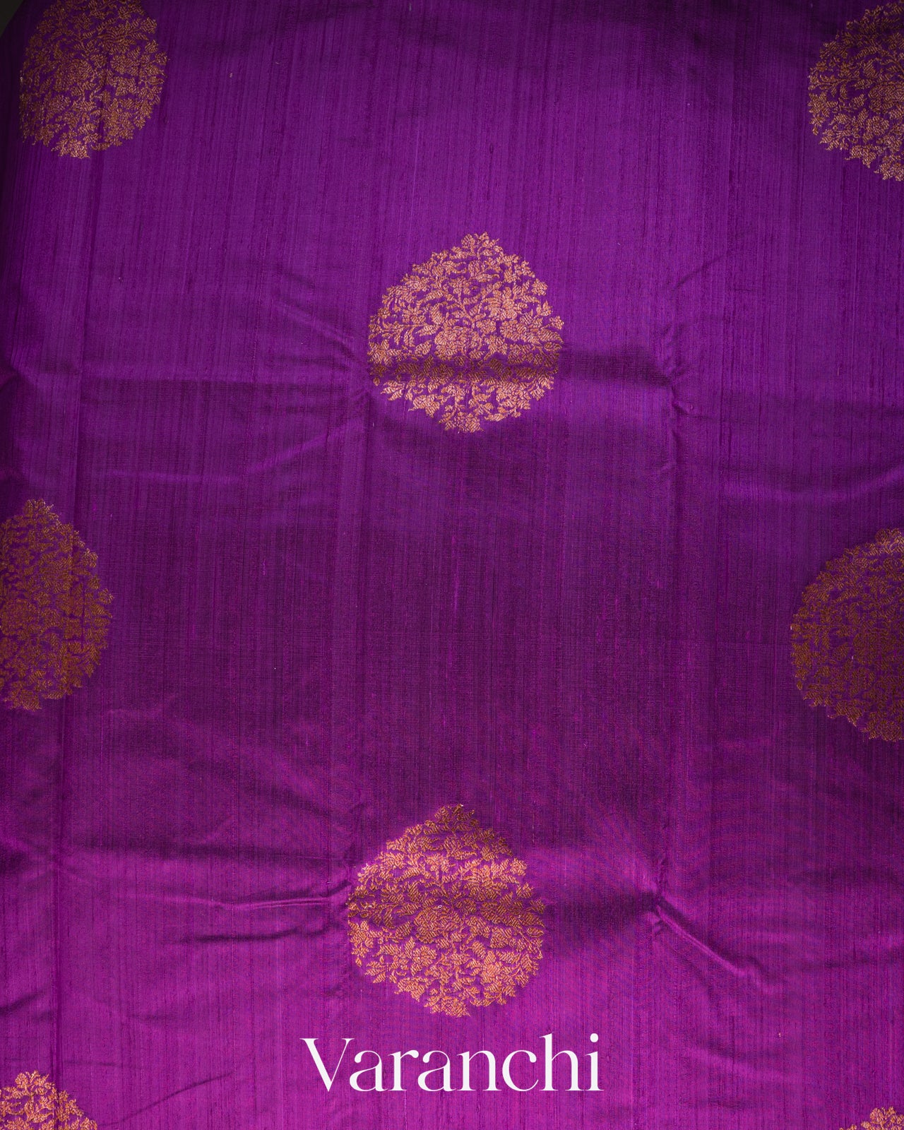 Deep Purple Pure Raw Silk Handloom Saree