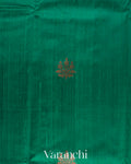 Emerald Green Pure Raw Silk Handloom Saree