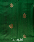 Bottle Green Pure Raw Silk Handloom Saree