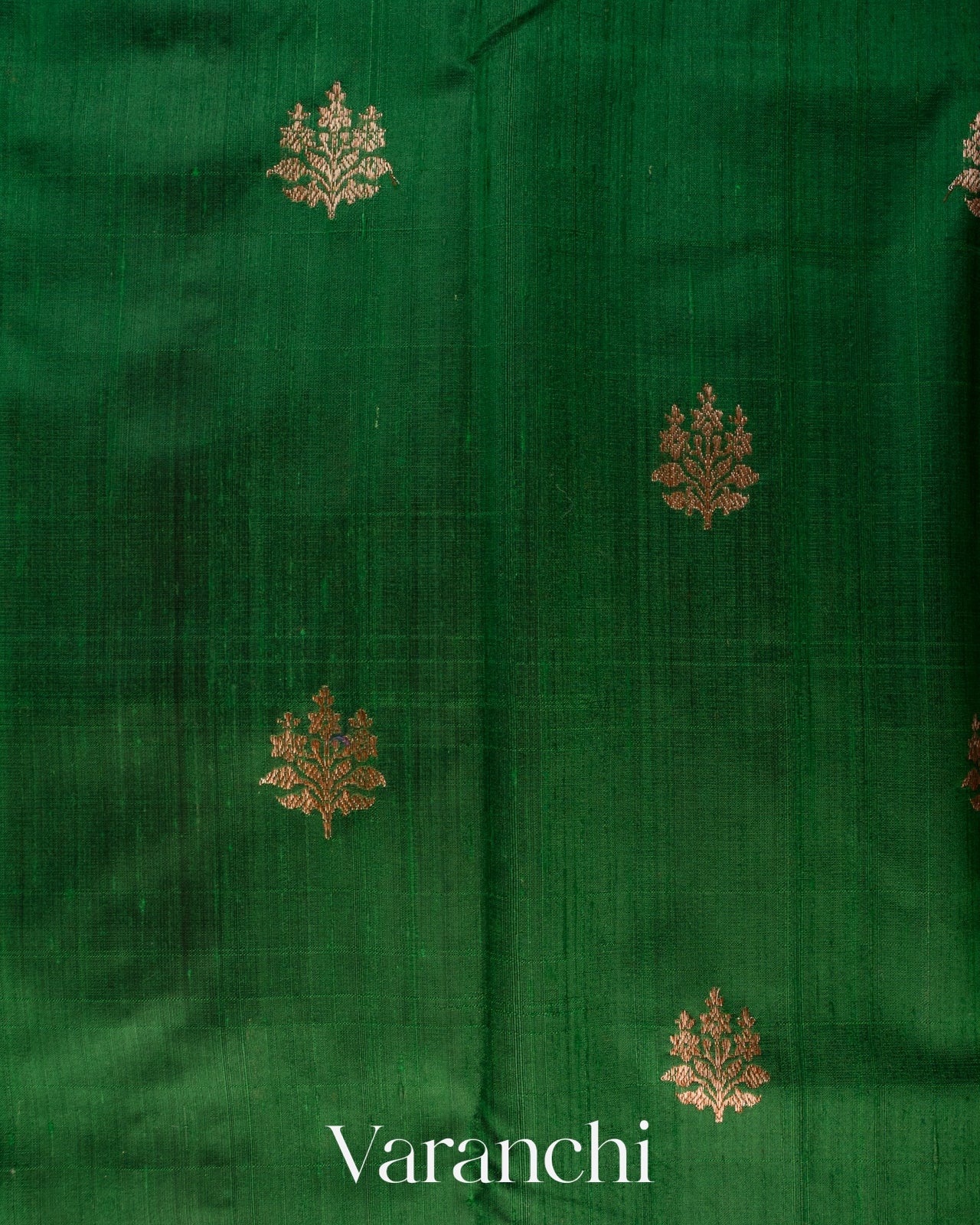 Bottle Green Pure Raw Silk Handloom Saree