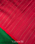 Bottle Green Pure Raw Silk Handloom Saree