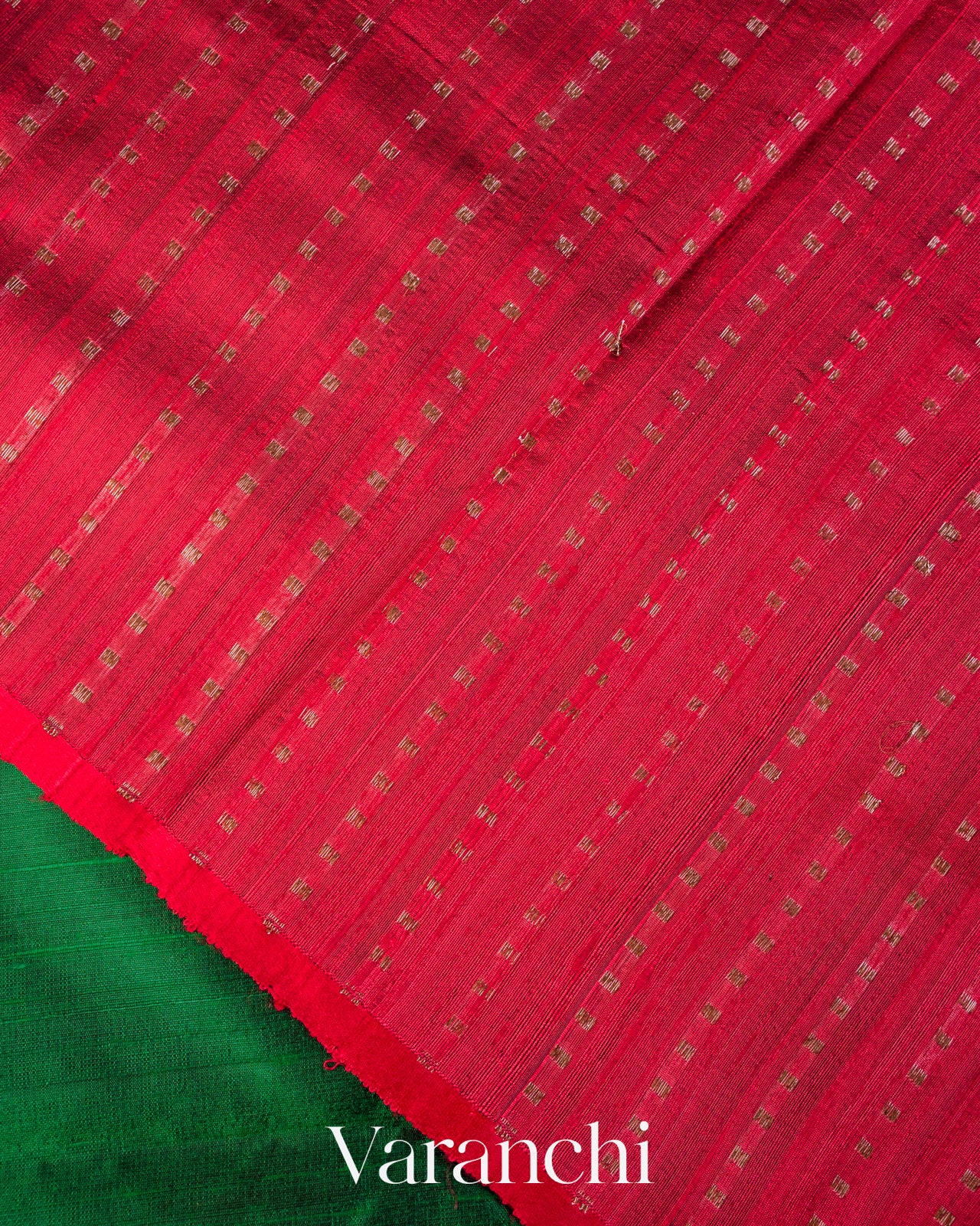 Bottle Green Pure Raw Silk Handloom Saree