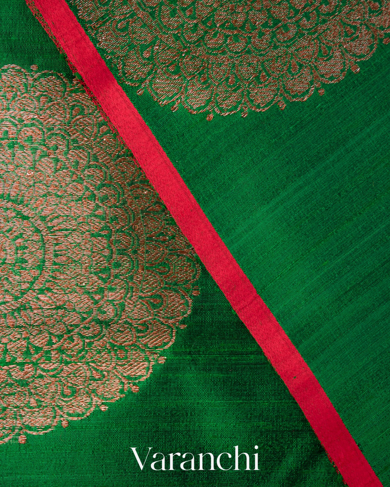 Bottle Green Pure Raw Silk Handloom Saree