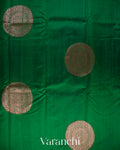 Bottle Green Pure Raw Silk Handloom Saree