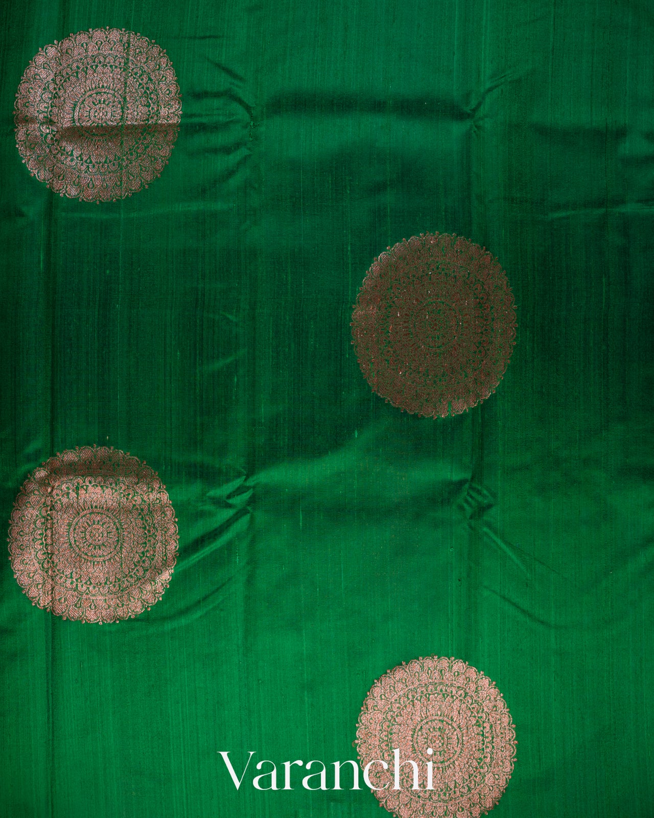 Bottle Green Pure Raw Silk Handloom Saree