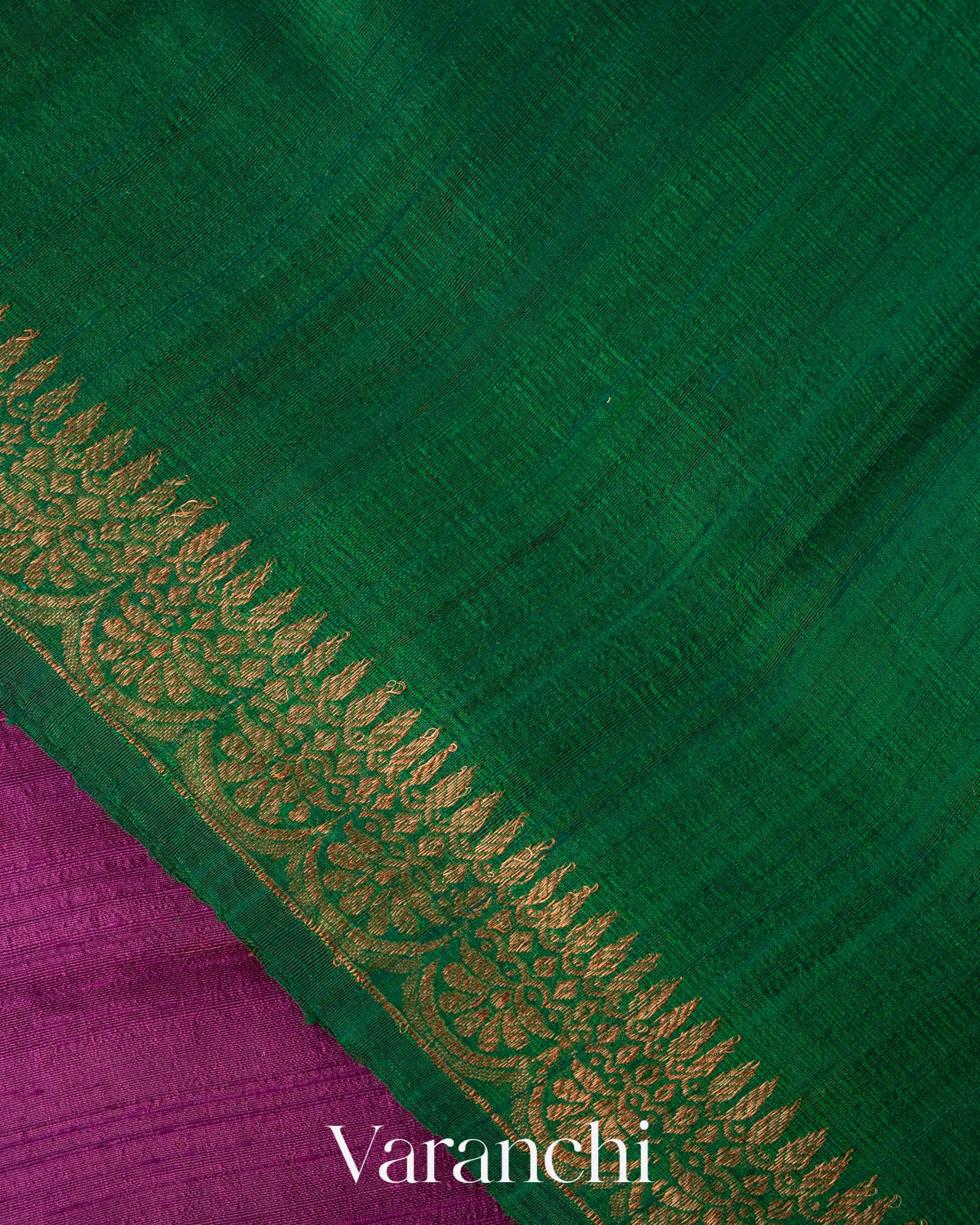Deep Purple Pure Raw Silk Handloom Saree