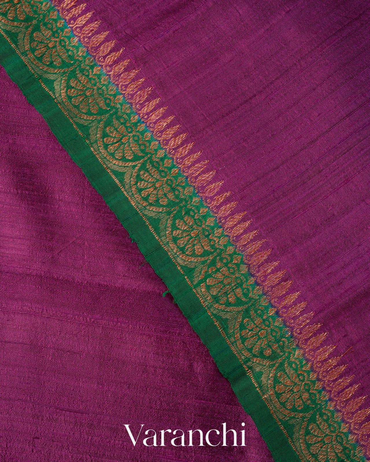 Deep Purple Pure Raw Silk Handloom Saree