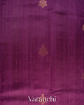 Deep Purple Pure Raw Silk Handloom Saree