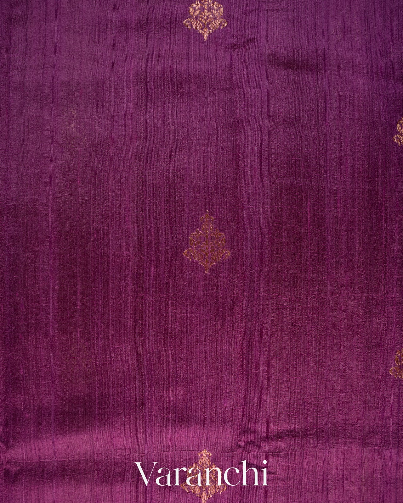 Deep Purple Pure Raw Silk Handloom Saree