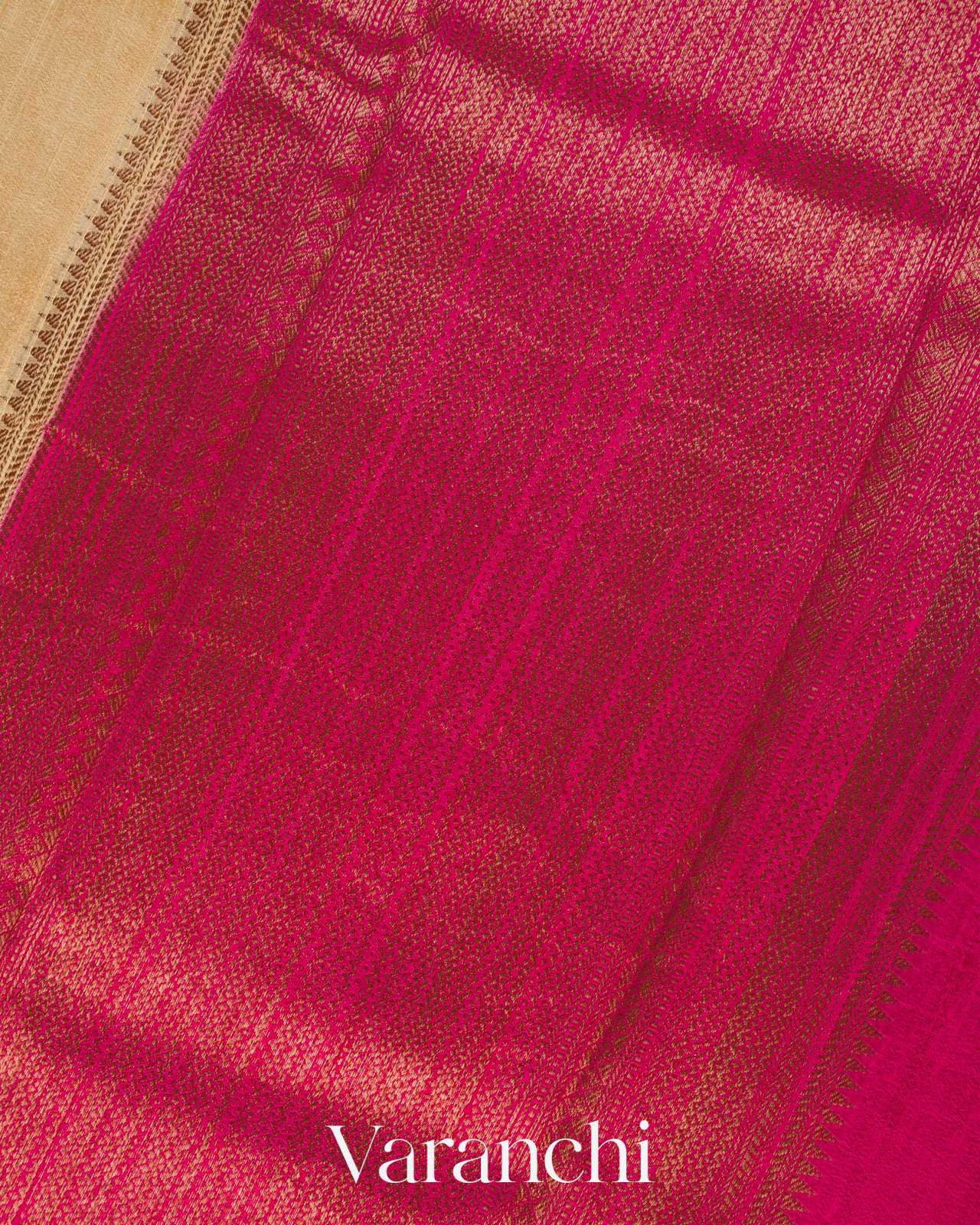 Cream Pure Raw Silk Handloom Saree
