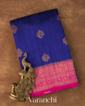 Royal Blue Pure Raw Silk Handloom Saree