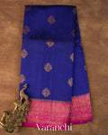 Royal Blue Pure Raw Silk Handloom Saree