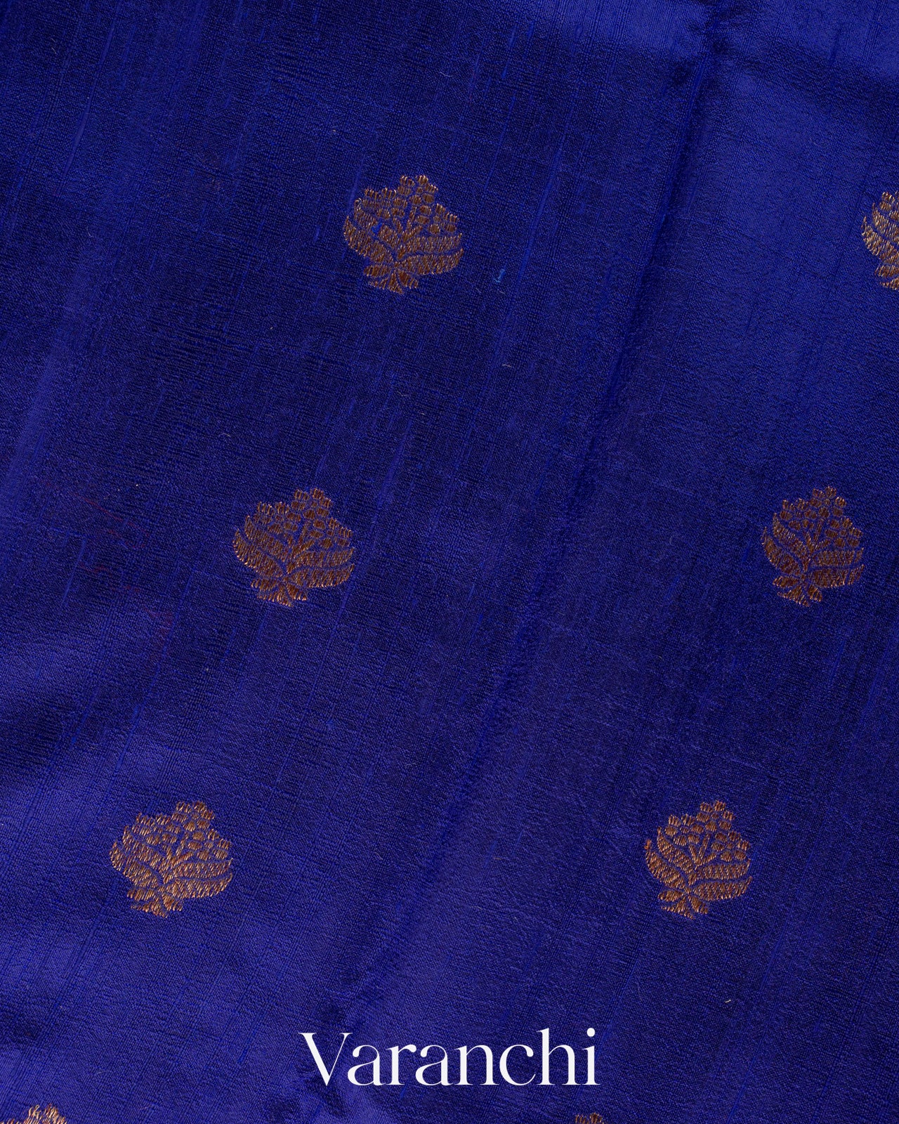 Royal Blue Pure Raw Silk Handloom Saree