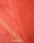 Coral Jamdani Pure Silk Linen Handloom Saree