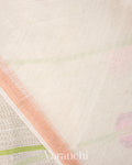 Off White Lotus Jamdani Pure Silk Linen Handloom Saree