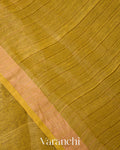 Mustard Yellow Jamdani Pure Silk Linen Handloom Saree