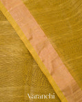 Mustard Yellow Jamdani Pure Silk Linen Handloom Saree