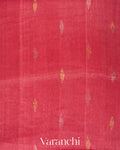 Rose Pink Sequin Embroidered Pure Silk Linen Handloom Saree