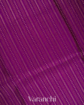Deep Purple Striped Pure Mysore Crepe Silk Saree