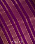 Deep Purple Checks and Brocade Pure Mysore Crepe Silk Saree