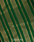 Bottle Green Checks and Brocade Pure Mysore Crepe Silk Saree