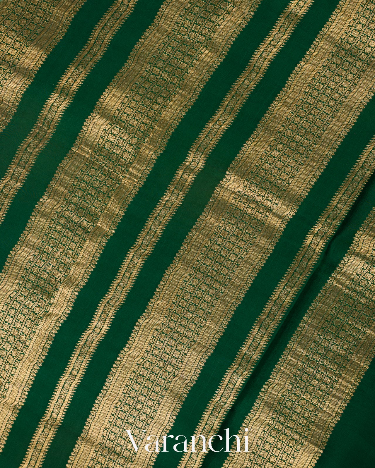 Sea Green Checkered Pure Mysore Crepe Silk Saree