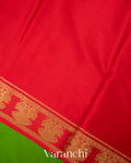 Parrot Green Pure Mysore Crepe Silk Saree