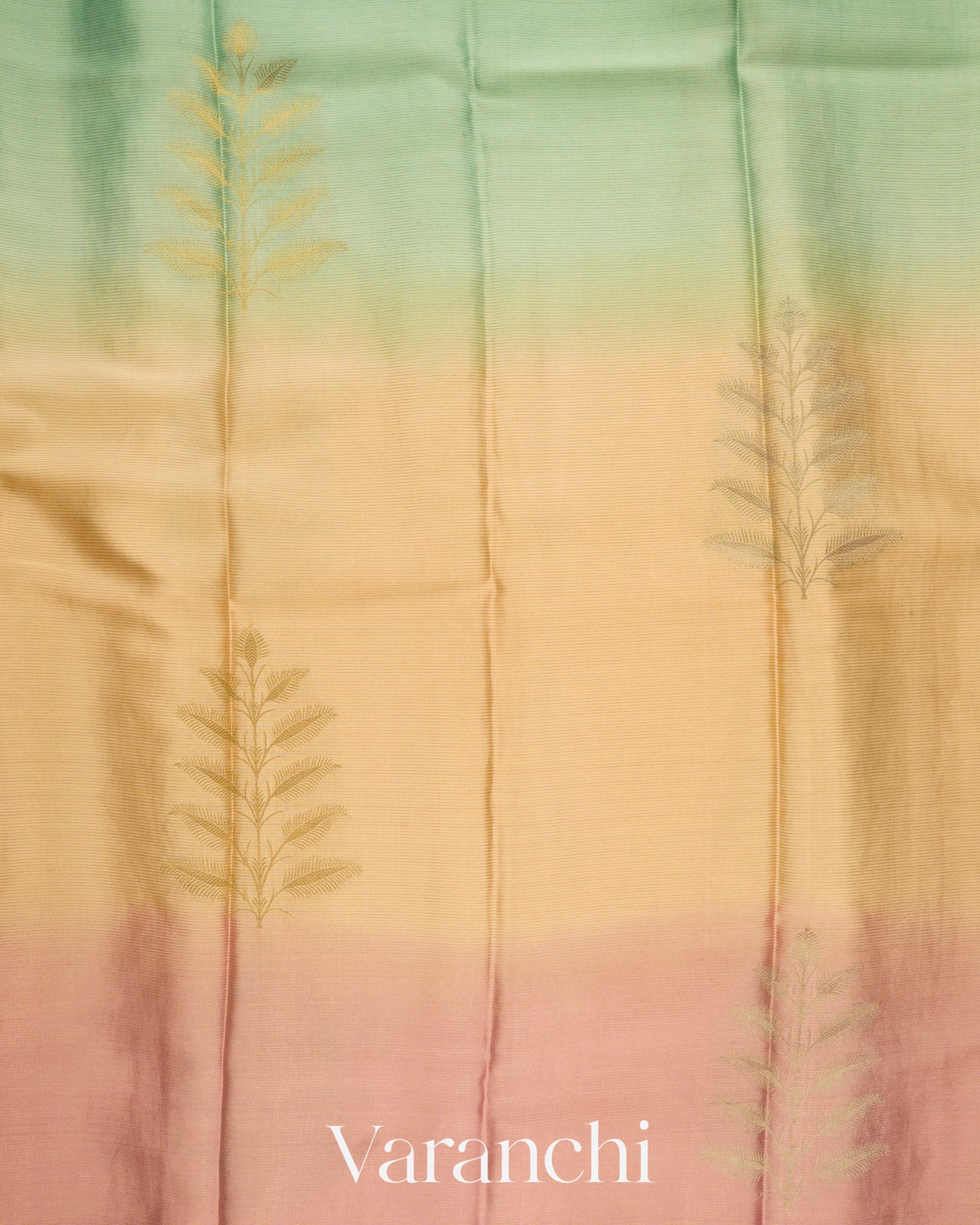 Blush Pink Ombre Pure Mysore Crepe Silk Saree