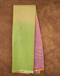 Lime Green Ombre Pure Mysore Crepe Silk Saree