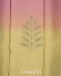 Lime Green Ombre Pure Mysore Crepe Silk Saree