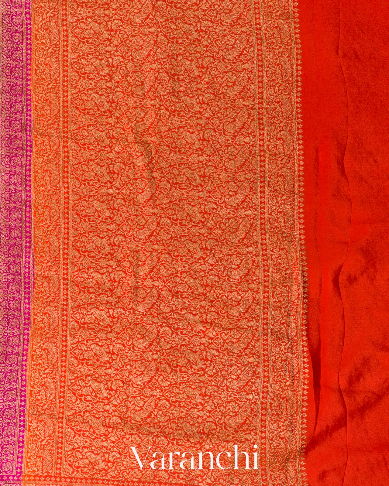 Royal Blue Jaal Pure Crepe Silk Handloom Saree