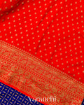 Royal Blue Jaal Pure Crepe Silk Handloom Saree