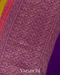 Lime Yellow Diamond Jaal Pure Crepe Silk Handloom Saree