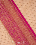 Beige Pure Crepe Silk Handloom Saree