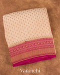 Beige Pure Crepe Silk Handloom Saree