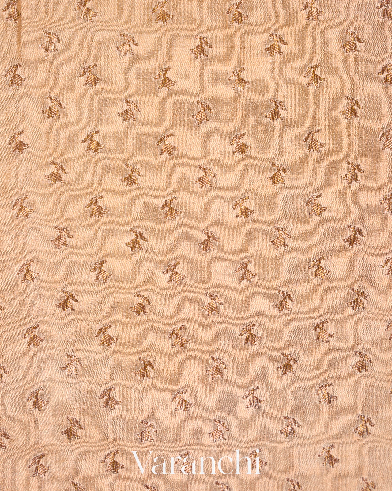 Beige Pure Crepe Silk Handloom Saree