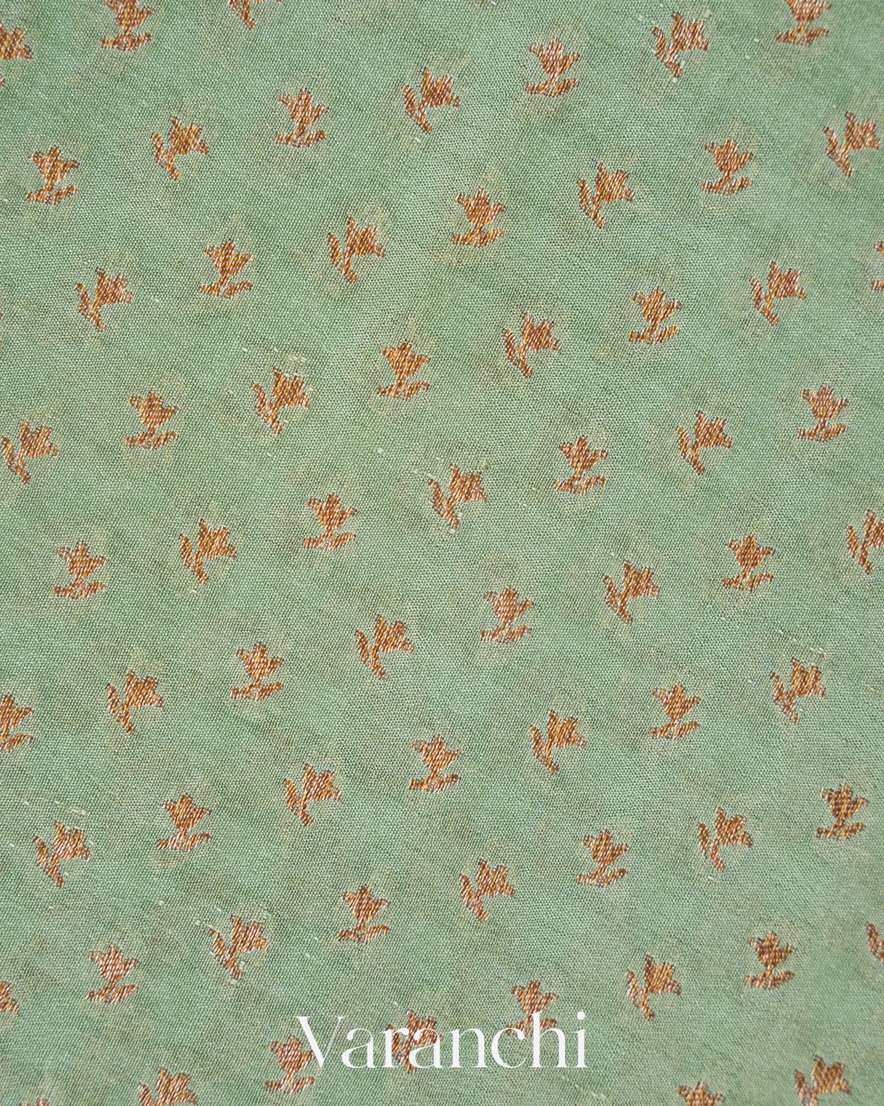 Mint Green Pure Crepe Silk Handloom Saree
