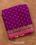 Royal Purple Pure Crepe Silk Handloom Saree