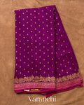 Royal Purple Pure Crepe Silk Handloom Saree